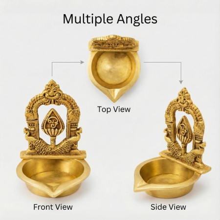 Spear Peacock (Vel & Mayil) Lamp in Kamakshi Diya model