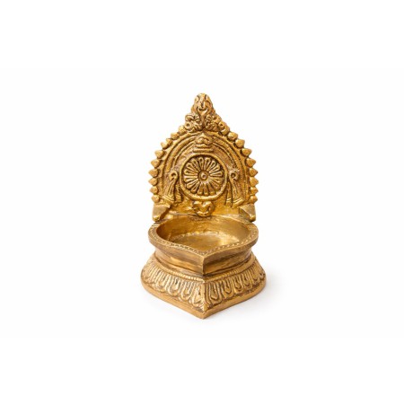 Handmade Sankh Chakra Brass Lamp – Kamakshi Lamp Style
