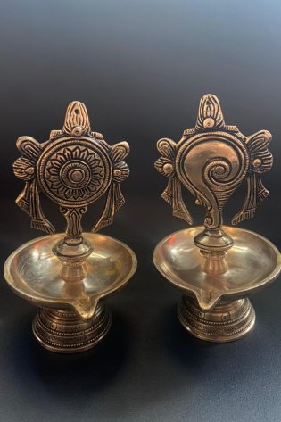 Sangu Chakra Lamps Brass Antique